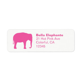 Pink Elephant Silhouette Return Address Labels