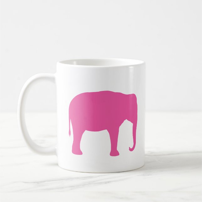 Pink Elephant Silhouettes Coffee Mug (Left)