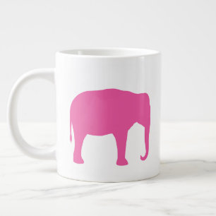 Pink Elephant Silhouettes Large Coffee Mug