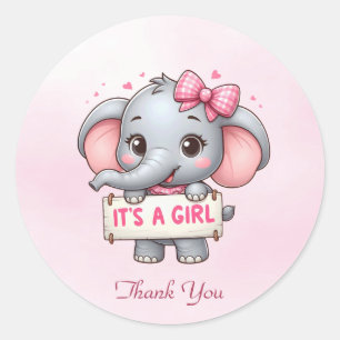 Pink Elephant Sticker