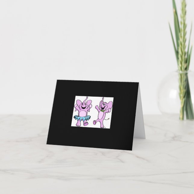 Pink Elephant Style Logo Note Card (Front)