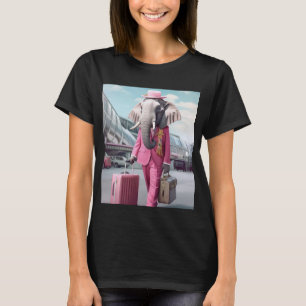 Pink elephant T-shirt for women