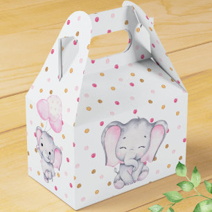 Pink Elephant Watercolor  Favour Box