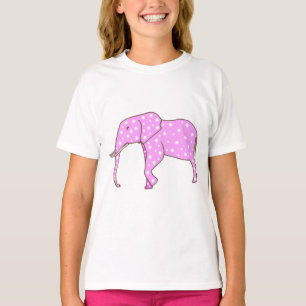 Pink Elephant with White Polka Dots Tshirts