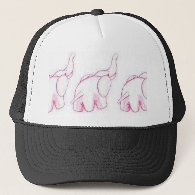 Pink Elephants On Parade Trucker Hat (Front)