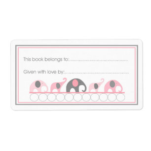 Pink Elephants Parade Bookplate Fill-in style