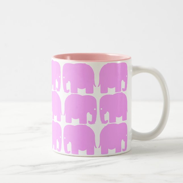 Pink Elephants Silhouette Mug (Right)