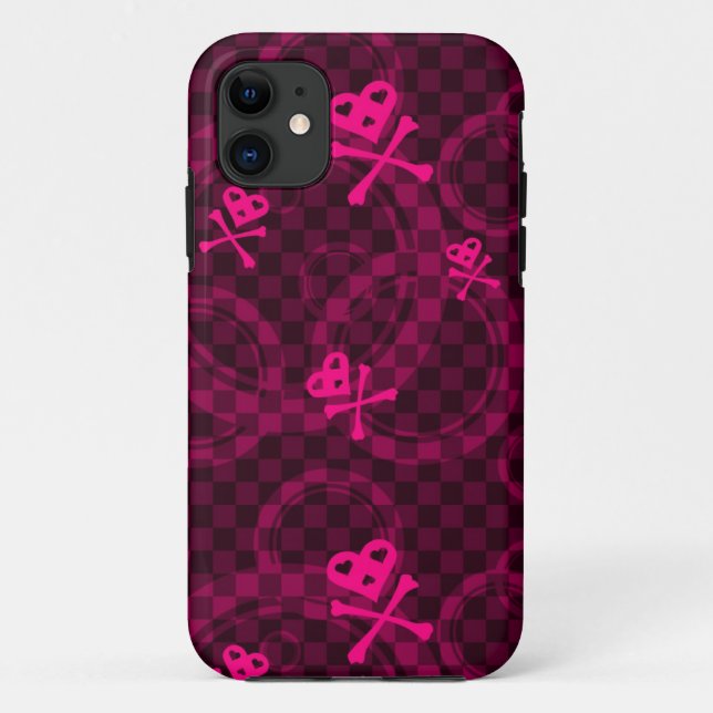 Pink Emo Pattern With Circles Case-Mate iPhone Case (Back)