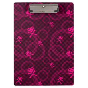 Pink Emo Pattern With Circles Clipboard