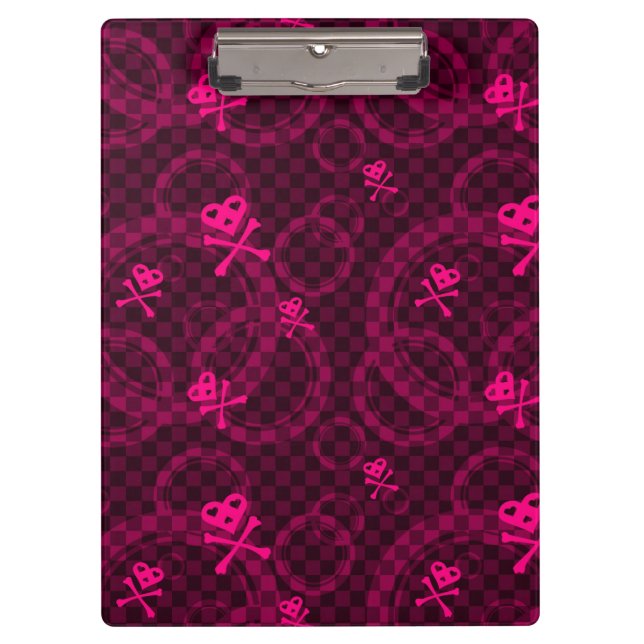 Pink Emo Pattern With Circles Clipboard (Front)