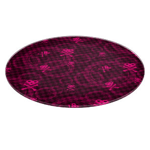 Pink Emo Pattern With Circles Cutting Board