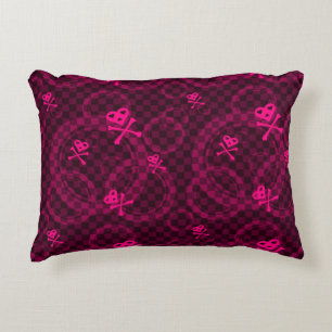 Pink Emo Pattern With Circles Decorative Cushion