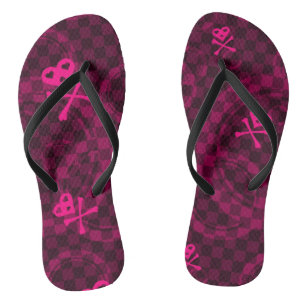 Pink Emo Pattern With Circles Jandals