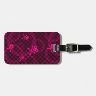 Pink Emo Pattern With Circles Luggage Tag