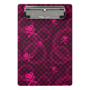 Pink Emo Pattern With Circles Mini Clipboard
