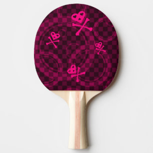 Pink Emo Pattern With Circles Ping Pong Paddle