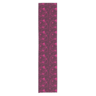 Pink Emo Pattern With Circles Short Table Runner