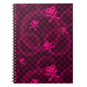 Pink Emo Pattern With Circles Spiral Notebook