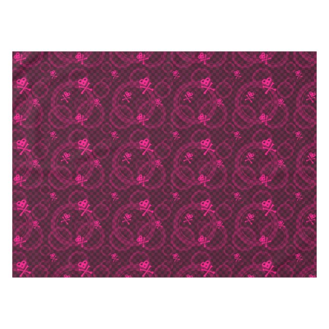 Pink Emo Pattern With Circles Tablecloth (Front (Horizontal))