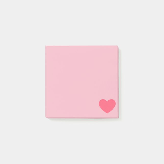 Pink Emoji Heart Post-it Notes (Front)