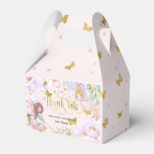 pink enchanted garden fairy, butterfly birthday favour box