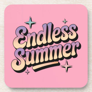 Pink Endless Summer Script Coaster Set