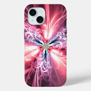 Pink Energy Butterfly Fractal Art iPhone 15 Case