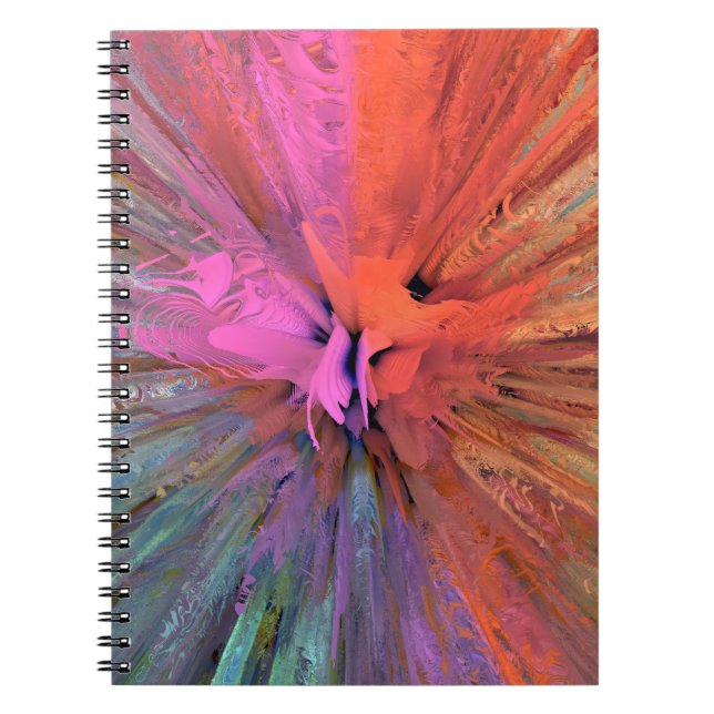 Pink Energy Butterfly Fractal Art Notebook (Front)