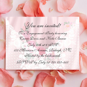  Pink Engagement Party  Invitation