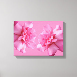 Pink English rose flowers fine art boho modern  Canvas Print