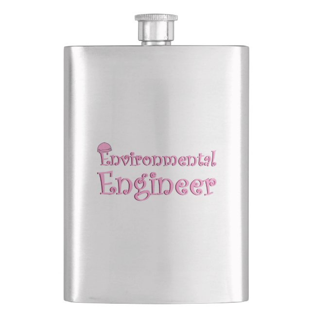 Pink Environmental Engineer Hip Flask (Front)