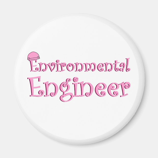 Pink Environmental Engineer Magnet (Front)