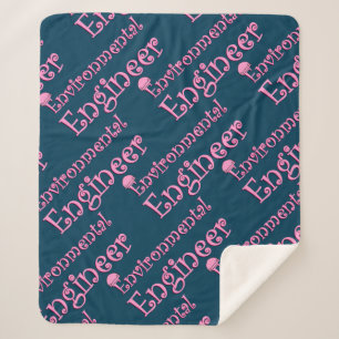 Pink Environmental Engineer Sherpa Blanket