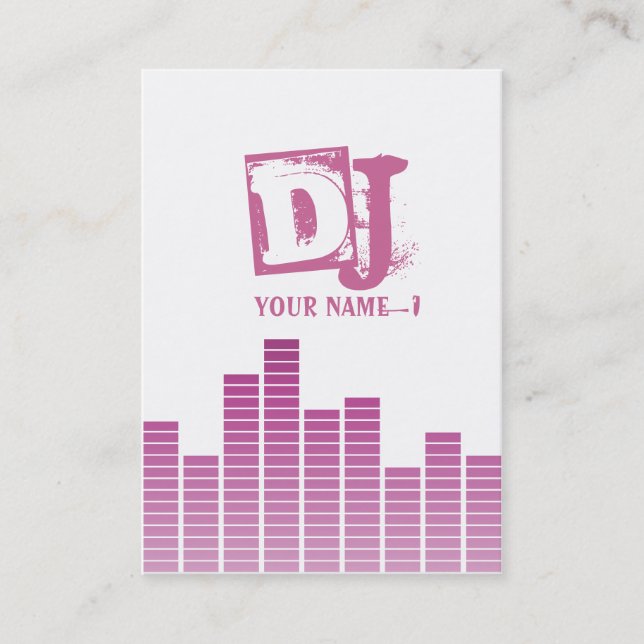 Pink Equalizer Business Card (Front)