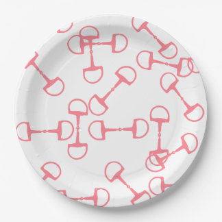 Pink Equestrian Horse Bits Paper Plate