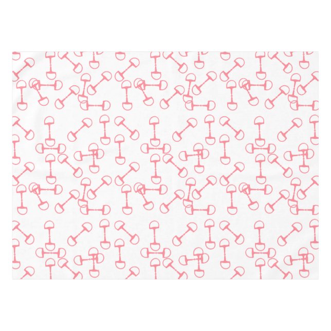 Pink Equestrian Horse Bits Tablecloth (Front (Horizontal))
