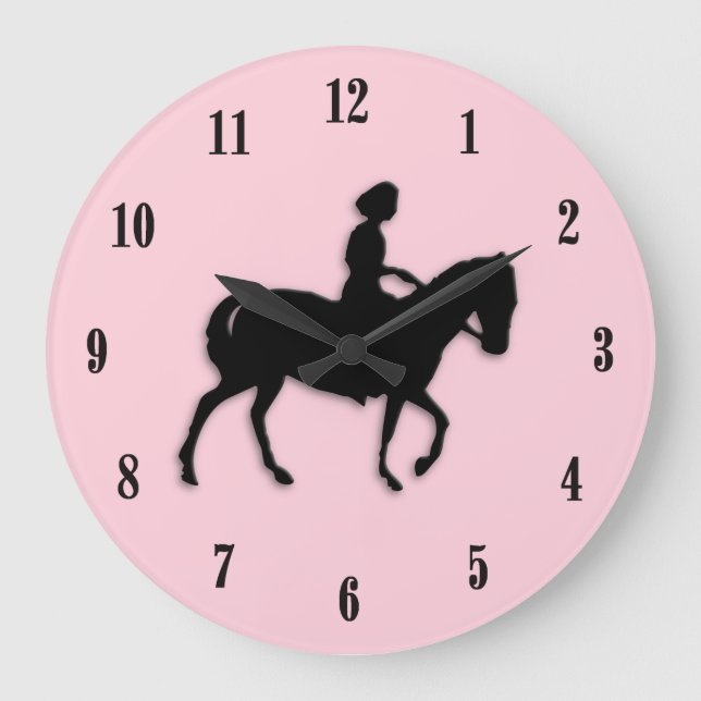 Pink Equestrian Wall Clock (Front)