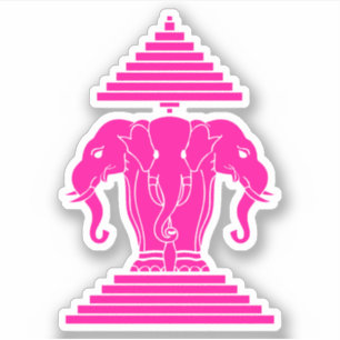 Pink Erawan Three Headed Elephant Lao / Laos Flag