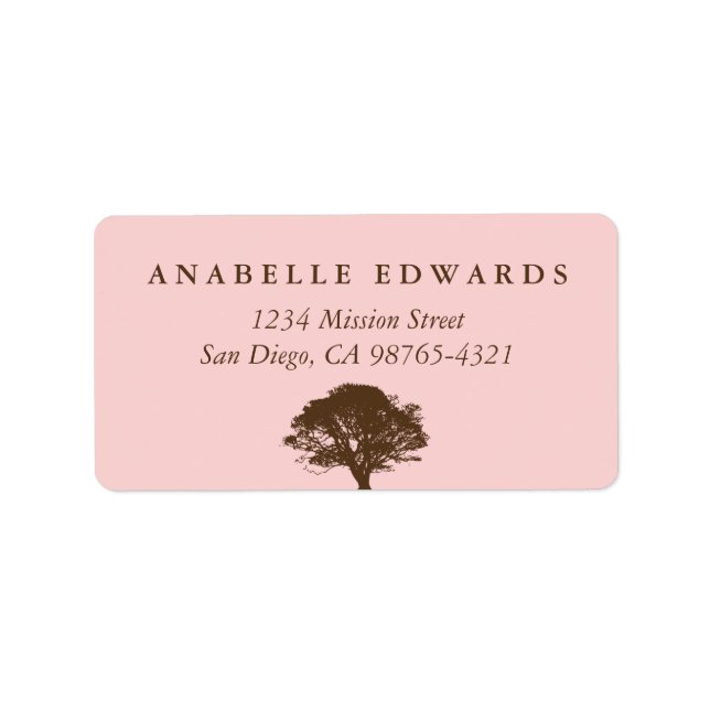 Pink eternal oak tree envelope seal address (Front)