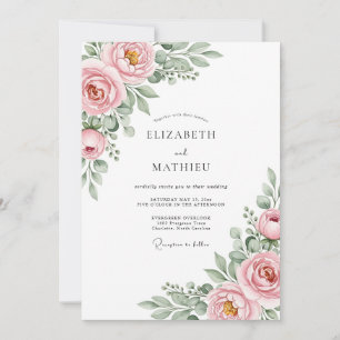 Pink Ethereal Bloom Wedding Invitation