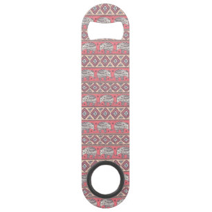 Pink Ethnic Elephant Pattern