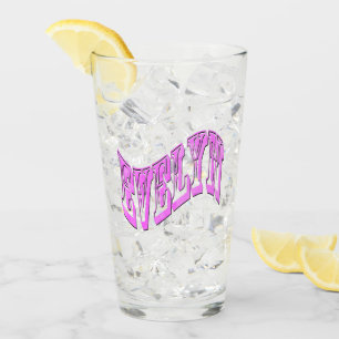 Pink Evelyn Name Logo, Glass