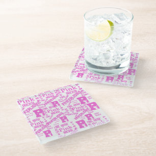 PINK EVERYTHING GLASS COASTER
