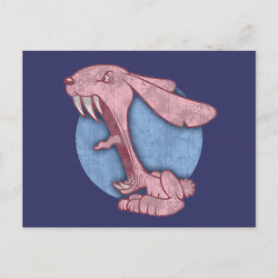 Pink Evil Bunny Postcard