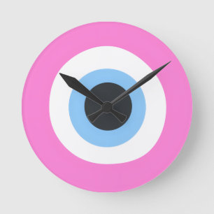 pink evil eye clock