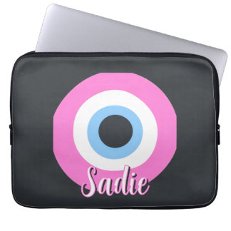 pink evil eye customisable laptop sleeve