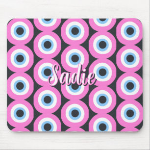 pink evil eye customisable mouse pad