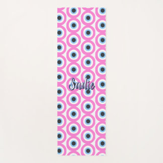pink evil eye customisable yoga mat