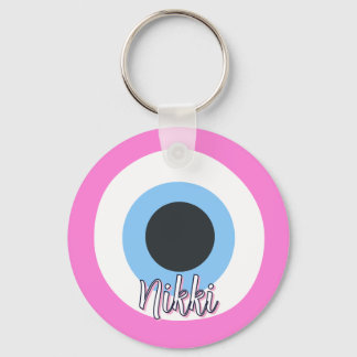 pink evil eye Keychain || customisable