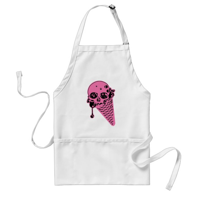 Pink Evil Ice Cream Cone Adult Apron (Front)